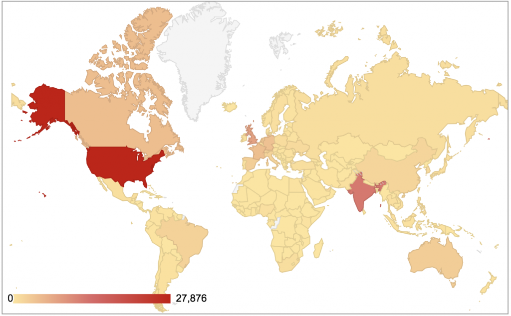 blockchain developers statistics heatmap world