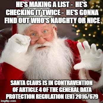 He's making a list He's checking it twice He's gonna find out who's ... of article 4 of the General Data Protection Regulation (EU) 2016/679