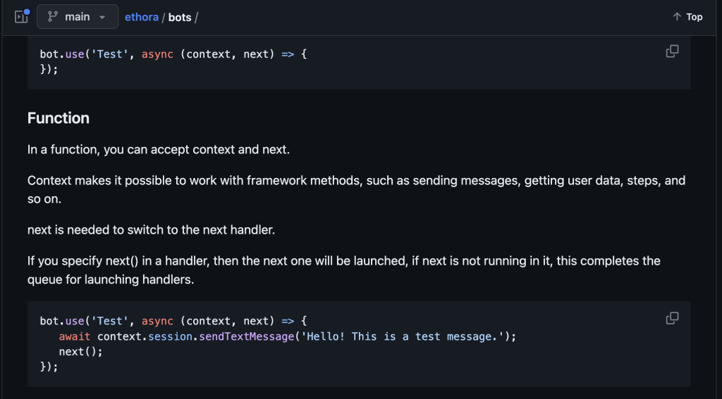 Web3 Chat Bots framework screenshot